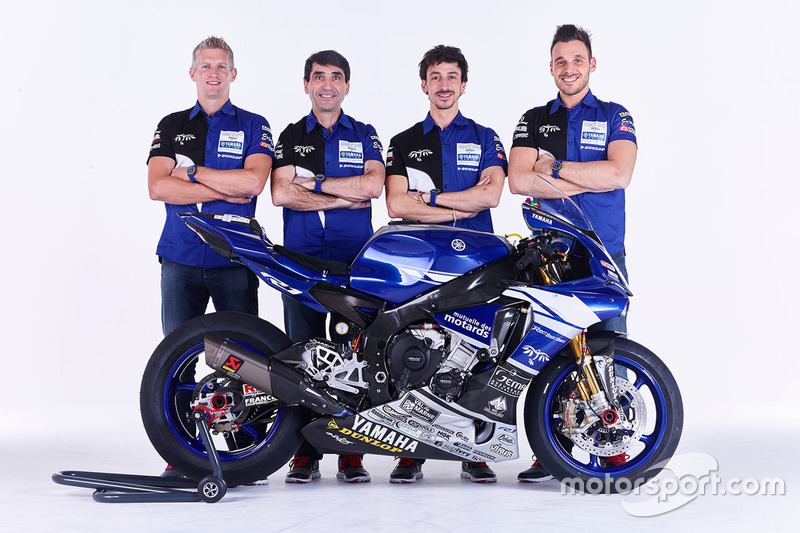 David Checa, Louis Rossi, Niccolo Canepa avec Christophe Guyot, team manager du GMT94
