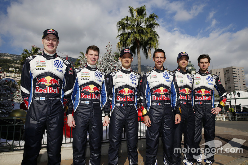 Jari-Matti Latvala, Miikka Anttila, Sébastien Ogier, Julien Ingrassia, Andreas Mikkelsen, Anders Jäger, Volkswagen Motorsport