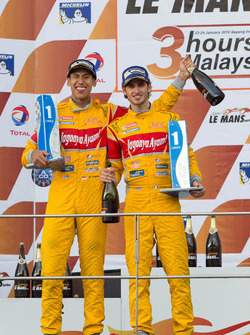 Podio LMP2: winners Sean Gelael, Antonio Giovinazzi, Jagonya Ayam with Eurasia