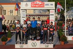 Podium: winners Sébastien Ogier, Julien Ingrassia, Volkswagen Motorsport, second place Andreas Mikke