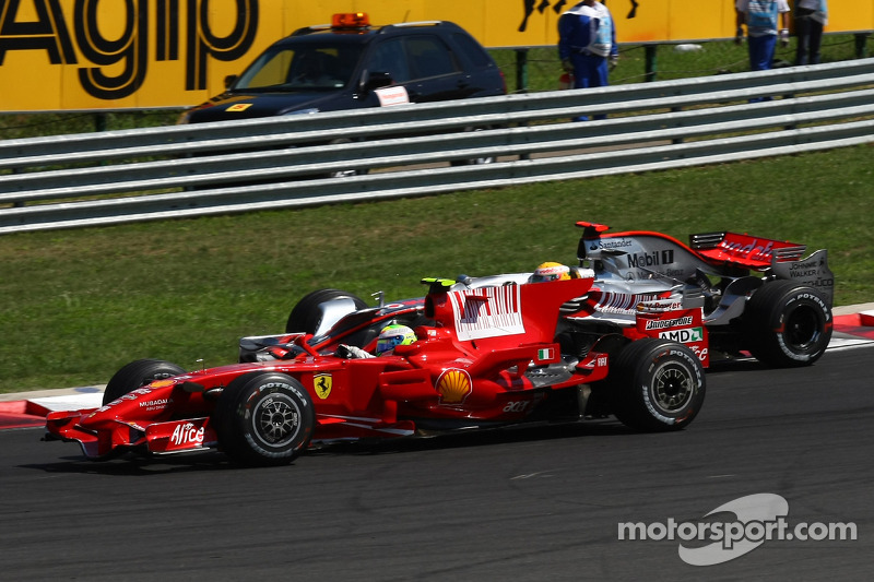 Start, Lewis Hamilton, McLaren Mercedes, MP4-23 ve Felipe Massa, Scuderia Ferrari, F2008