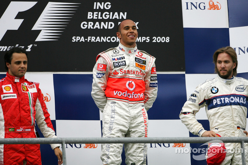 2008: 1. Felipe Massa, 2. Nick Heidfeld, 3. Lewis Hamilton (penalizzato)