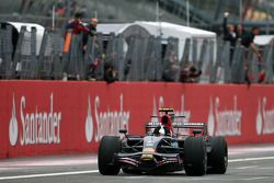 Race winner Sebastian Vettel celebrates