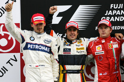 Podium: race winner Fernando Alonso, second place Robert Kubica, third place Kimi Raikkonen