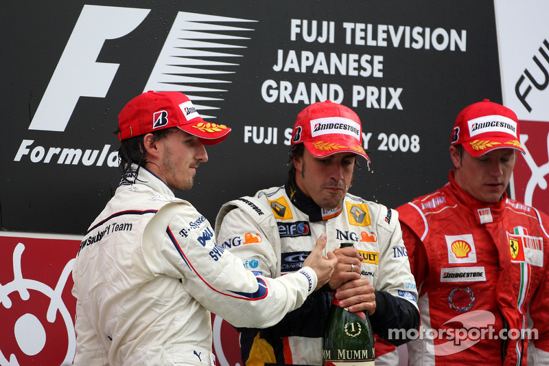 2008 Podium: 1. Fernando Alonso, Renault. 2. Robert Kubica, BMW Sauber. 3. Кimi Raikkonen, Ferrari