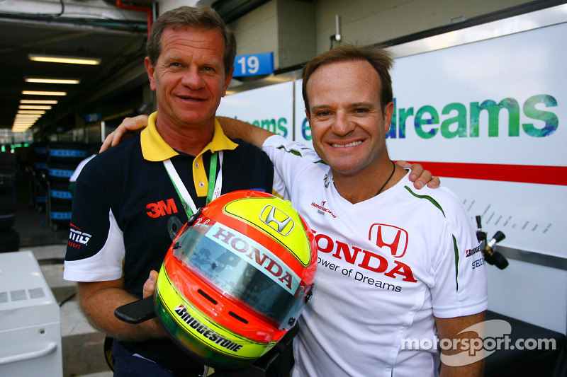 Ingo Hoffmann, Former Grand Prix Driver with Rubens Barrichello, Honda Racing F1 Team who is using his helmet livery for the Grand Prix weekend