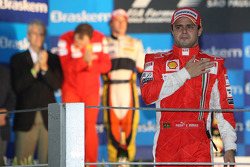 Podium: race winner Felipe Massa