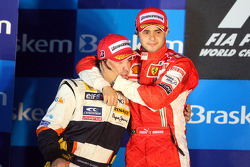 Podium: race winner Felipe Massa, second place Fernando Alonso