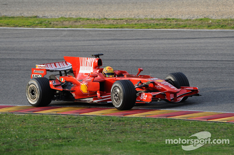 Valentino Rossi au volant de la Ferrari F2008 au Mugello, en 2008