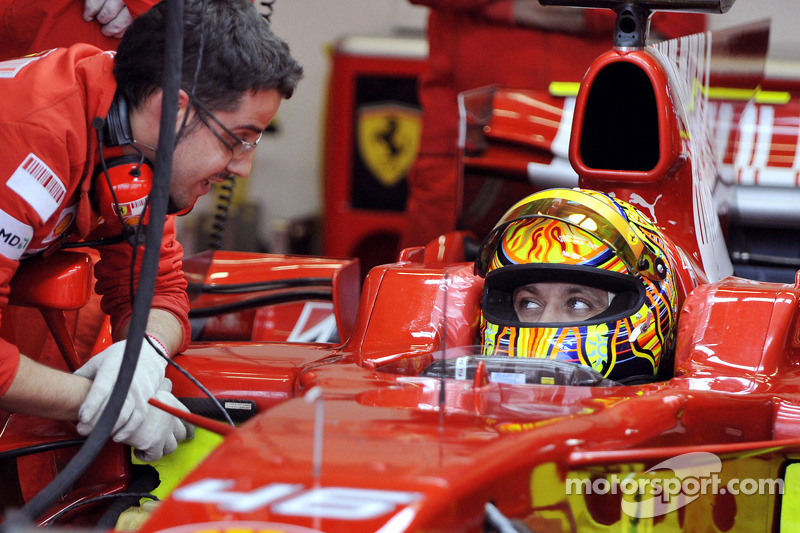 Valentino Rossi au volant de la Ferrari F2008 au Mugello, en 2008