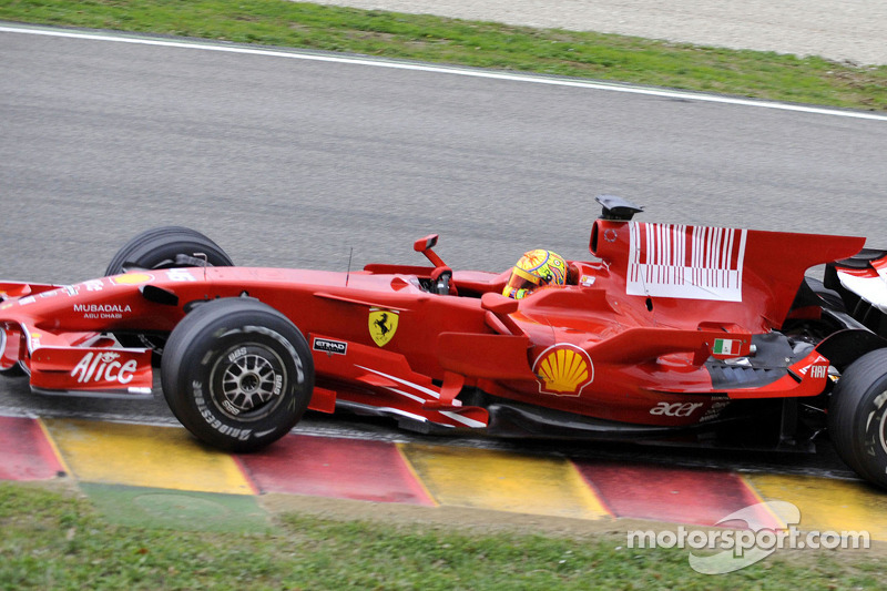 Valentino Rossi au volant de la Ferrari F2008 au Mugello, en 2008