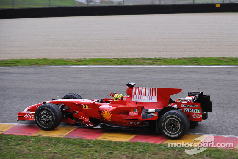 Valentino Rossi au volant de la Ferrari F2008 au Mugello, en 2008