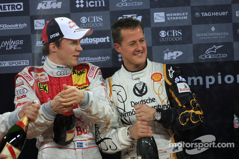 Podio: Michael Schumacher y Mattias Ekström