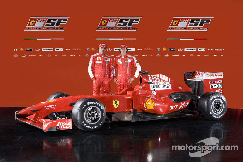 Marc Gene and Luca Badoer with the new Ferrari F60