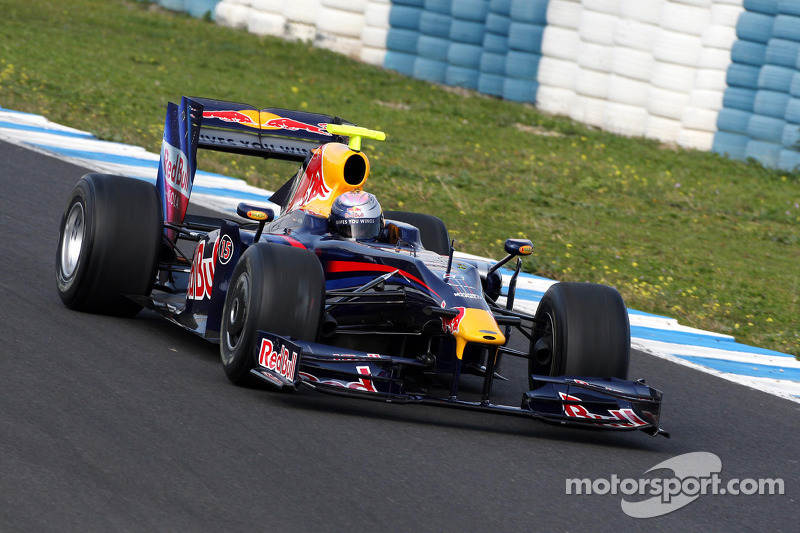 Sebastian Vettel tests the new Red Bull RB5