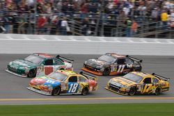 Kyle Busch, Joe Gibbs Racing Toyota, Dale Earnhardt Jr., Hendrick Motorsports Chevrolet, Matt Kenseth, Roush Fenway Racing Ford, Denny Hamlin, Joe Gibbs Racing Toyota