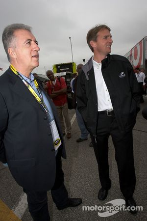 Piero Ferrari, Ferrari vice-president, and Doug Yates, Yates Racing owner