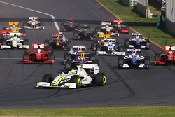 Start: Jenson Button, Brawn GP leads the field