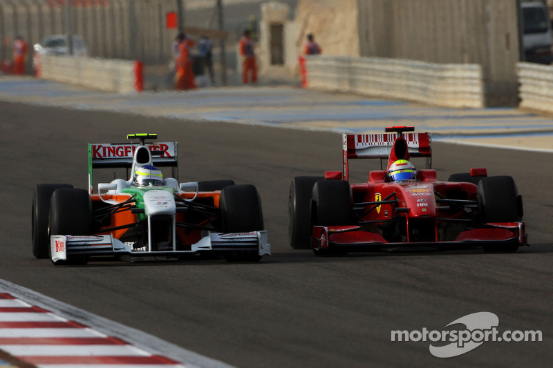 Giancarlo Fisichella, Force India F1 Team et Felipe Massa, Scuderia Ferrari