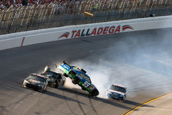 Carl Edwards, Roush Fenway Racing Ford, goes flying up the track on the last lap