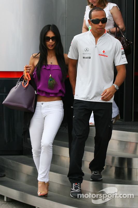 Lewis Hamilton, McLaren Mercedes with his girlfriend Nicole Scherzinger, Singer in the Pussycat Dolls