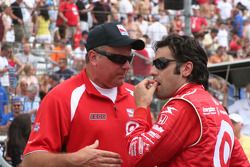 Dario Franchitti visits with Brian Barnhart, Director of Competition for the Indy Racing League