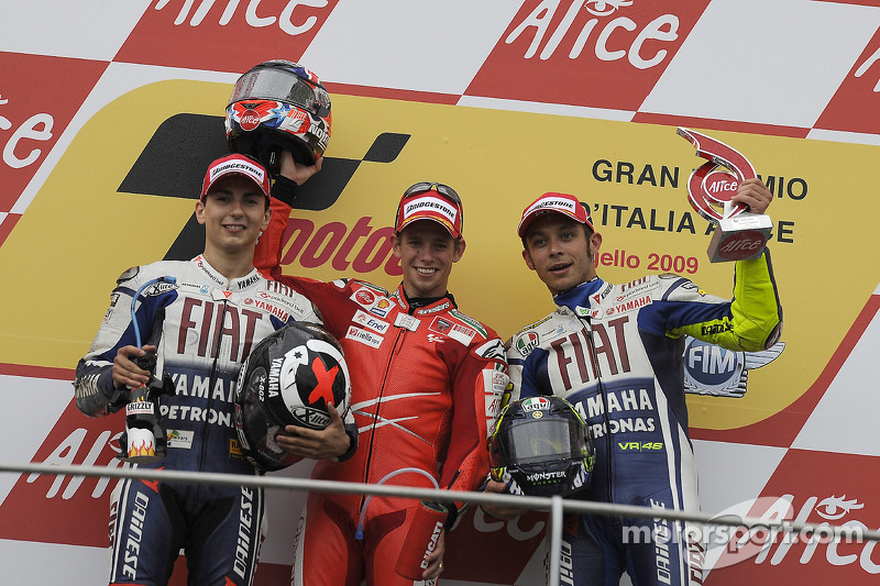 Podio: 1º Casey Stoner; 2º Jorge Lorenzo, 3º Valentino Rossi