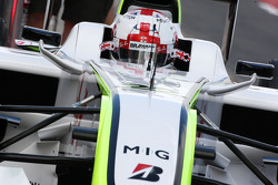 Jenson Button, Brawn GP, avec un nouveau casque