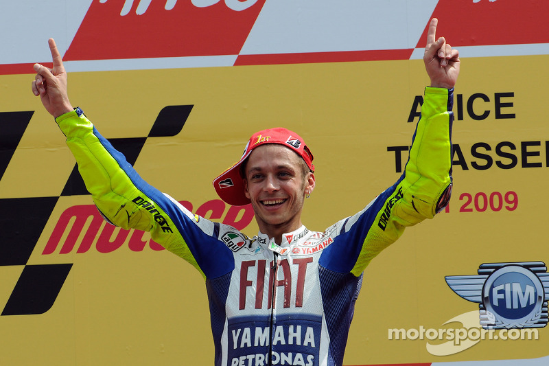 2009: 1. Valentino Rossi, 2. Jorge Lorenzo, 3. Casey Stoner