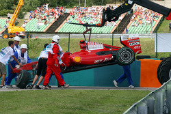 La Ferrari de Felipe Massa après son crash