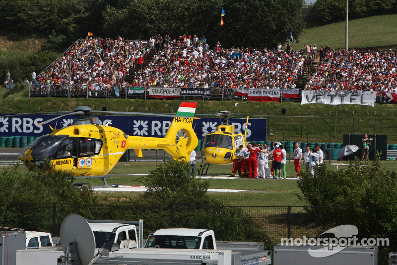 Felipe Massa is taken to the hospital after his crash