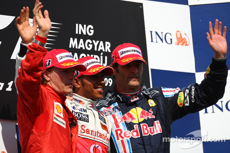 Podyum: Yarış galibi Lewis Hamilton, McLaren Mercedes, 2. Kimi Raikkonen, Scuderia Ferrari, 3. Mark