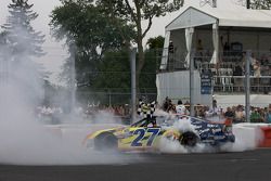 Race winner Andrew Ranger celebrates