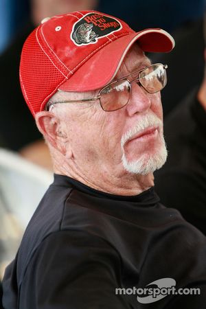 Dirt racing legend Red Farmer looks on during the drivers meeting
