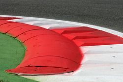 New kerbs at the first and second chicane