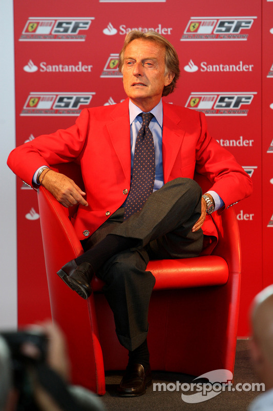 Luca di Montezemolo Ferrari Başkanı announces a five year partnership for Santander ve Ferrari team