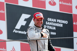 Podium: race winner Rubens Barrichello, Brawn GP