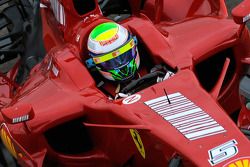 First roll out of Felipe Massa, Scuderia Ferrari in a privately-owned two-year-old F2007 with slick GP2-spec tyres