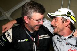 Jenson Button, Brawn GP, und Ross Brawn, Teamchef, Brawn GP