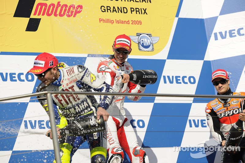 Pódio: Valentino Rossi; Casey Stoner; Dani Pedrosa
