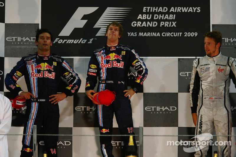 2009: 1. Sebastian Vettel, 2. Mark Webber, 3. Jenson Button