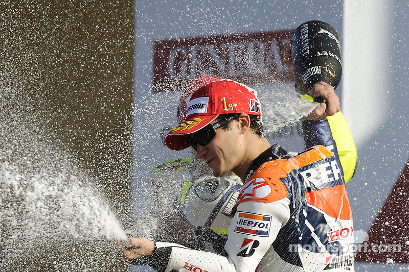Podium: race winner Dani Pedrosa, Repsol Honda Team