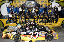 Championship victory lane: 2009 champion Ron Hornaday celebrates with his team