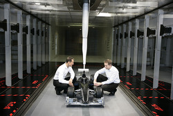 Michael Schumacher with John Owen, Principal Aerodynamicist for Mercedes Grand Prix