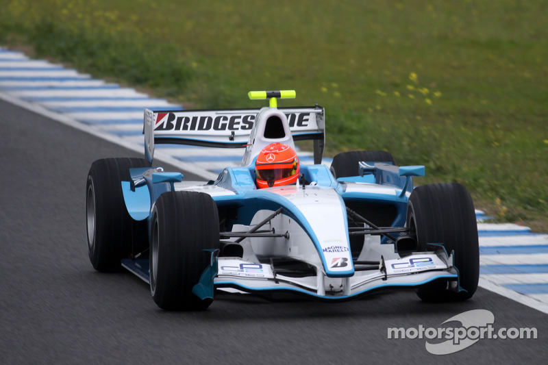 Michael Schumacher tests a GP2 car