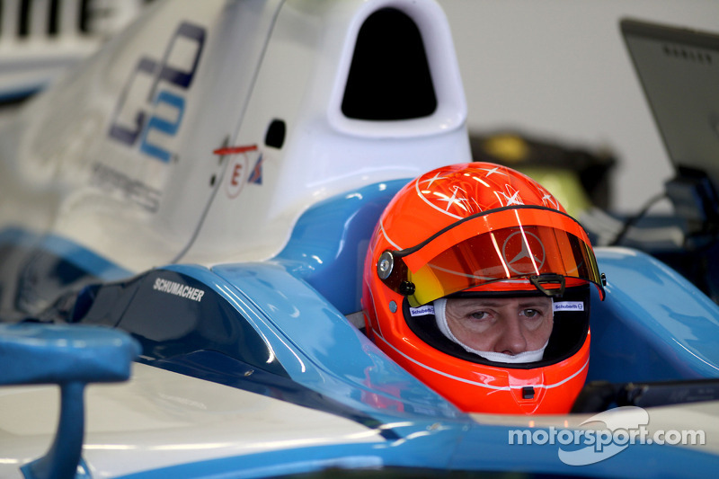 Michael Schumacher tests a GP2 car