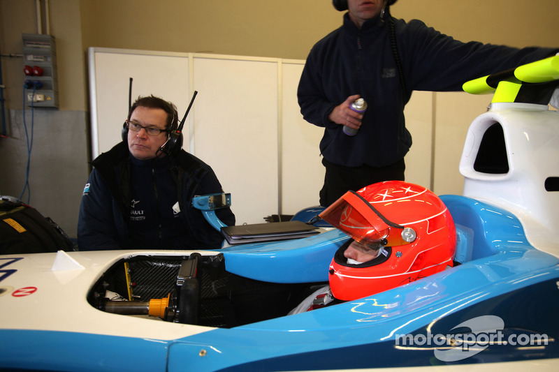 Michael Schumacher tests a GP2 car