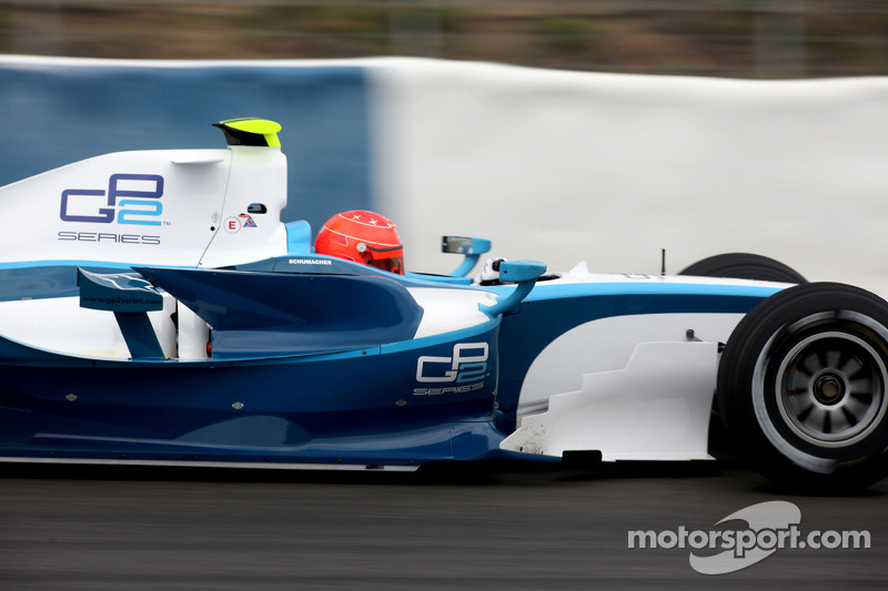 Michael Schumacher tests a GP2 car