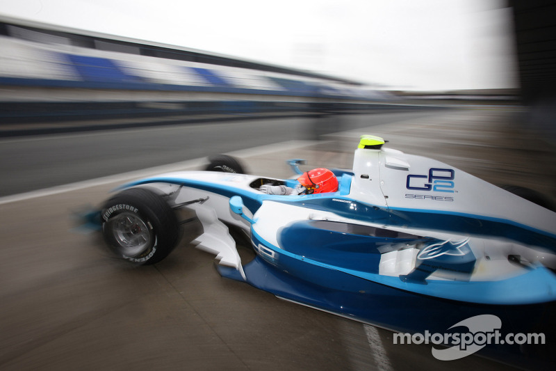 Michael Schumacher tests a GP2 car