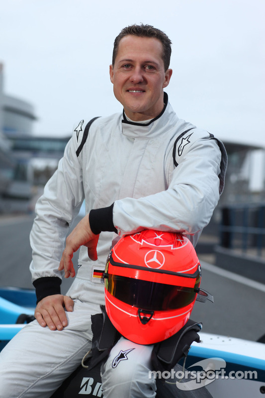 Michael Schumacher tests a GP2 car